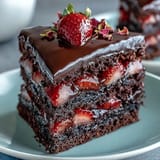 Viral Dubai Chocolate Strawberry Bark with Pistachios and Rose Petals, a stunning marbled dessert with fresh strawberries and edible gold leaf.