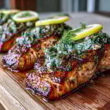 Cedar Plank Salmon Garlic Dill
