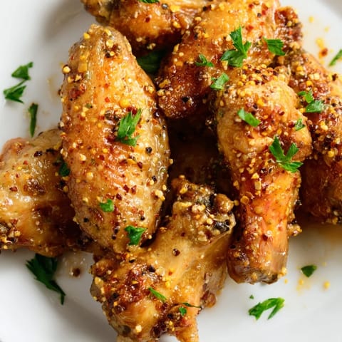 Golden brown Lemon Pepper Wings with fresh lemon zest and chopped parsley on a wire rack, baked to crispy perfection.