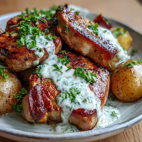 Tender ranch pork chops with potatoes and carrots slow cooked in creamy gravy for an easy family dinner.