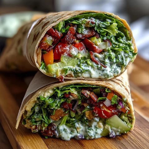 Colorful rainbow veggie wraps packed with crisp bell peppers, carrots, and cabbage for a fresh, healthy lunch.