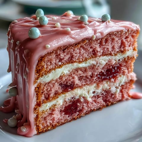 Blush-pink Bridal Shower Rosé Velvet Cake with shimmering gold drip accent.
