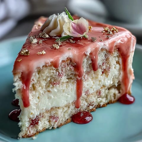 Blush pink Rosé Velvet Cake with elegant gold drip, perfect for celebrations.