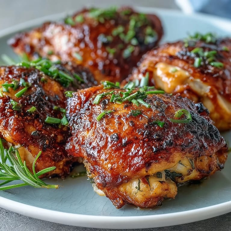 Evenly seasoned Crispy Baked Bone-In Chicken Thighs resting on a rimmed baking sheet.