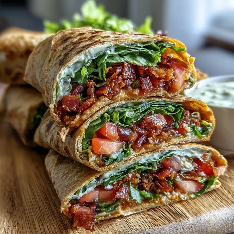 Vibrant veggie wraps featuring hummus, spinach, and a rainbow of sliced vegetables, perfect for on-the-go meals.