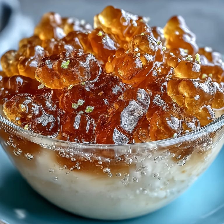 Layered gummy bear lemonade jelly cups featuring bright lemon slices and fresh mint, creating a visually stunning dessert that's as fun to eat as it is to serve.  