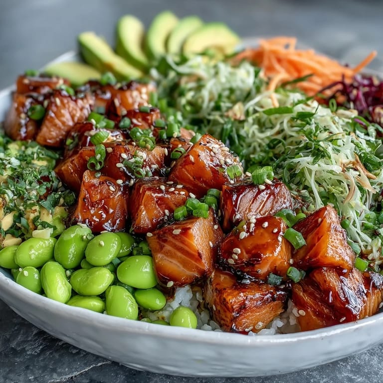 Hawaiian-inspired poke bowl, a fresh and healthy seafood delight.