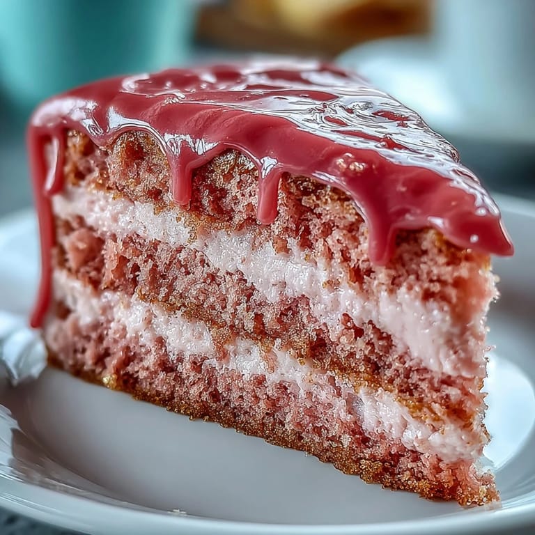 Soft pink Rosé Velvet Cake adorned with decadent gold drips, ready to wow.