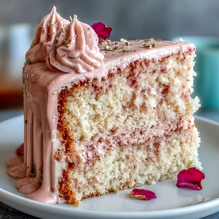 Show-stopping Rosé Velvet Cake, a decadent dessert with a luxurious pink hue.