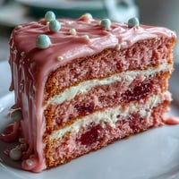 Blush-pink Bridal Shower Rosé Velvet Cake with shimmering gold drip accent.